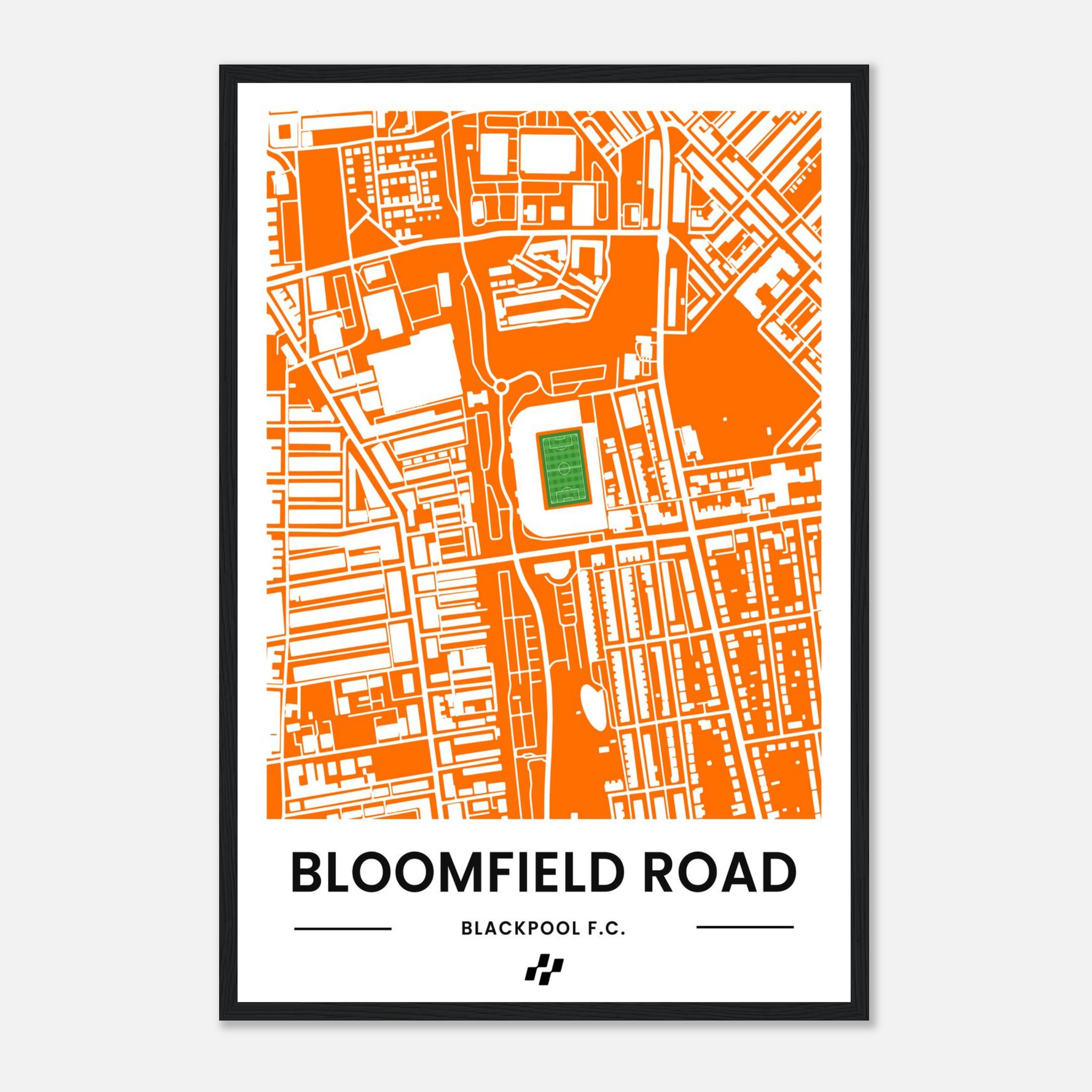 Bloomfield Road Stadium Map Poster - Blackpool F.C. – Sport Storiez