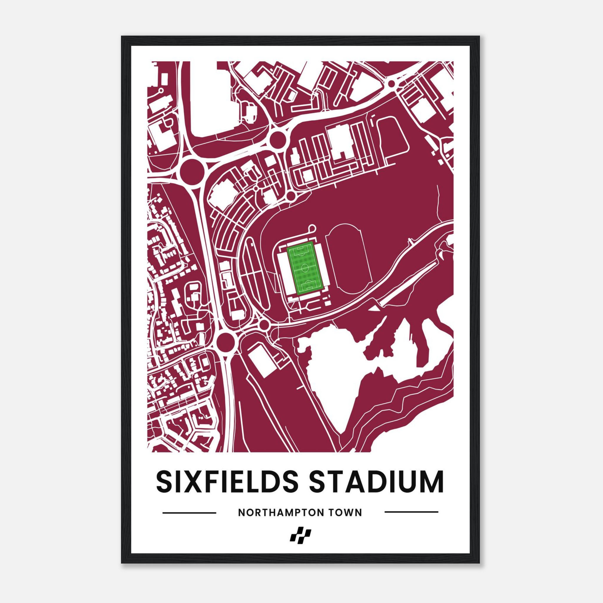 Sixfields Stadium Map Poster - Northampton Town – Sport Storiez